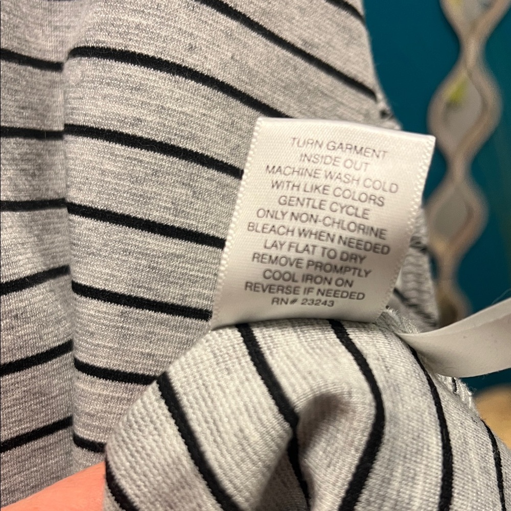 Striped Gray Mock Turtleneck - Picture 6 of 6